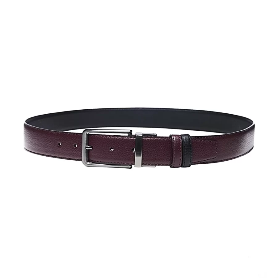 Double Sided Belt Mens Burgundy Calf Skin Leather PRSBELT35D66001 23