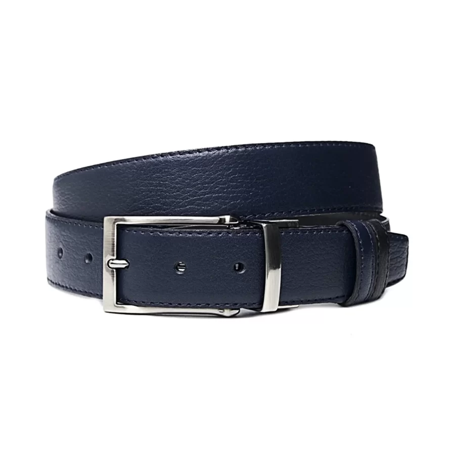 Double Sided Belt Mens Dark Blue Calf Skin Leather PRSBELT35D66001 0