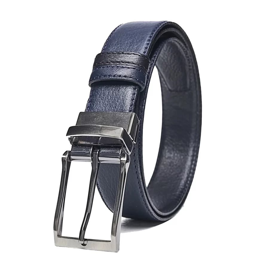 Double Sided Belt Mens Dark Blue Calf Skin Leather PRSBELT35D66001 9