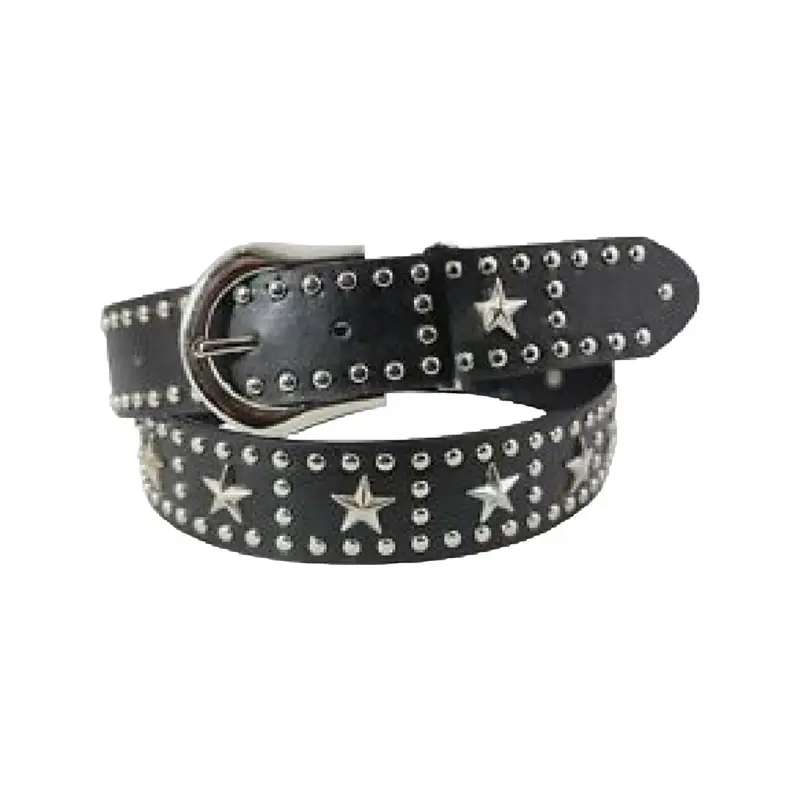 Buy Emo Belt Star Studded Black Leather - LeatherBeltsOnline.com