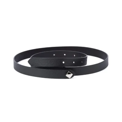 Girls Black Thin Belt With Silver Buckle 1