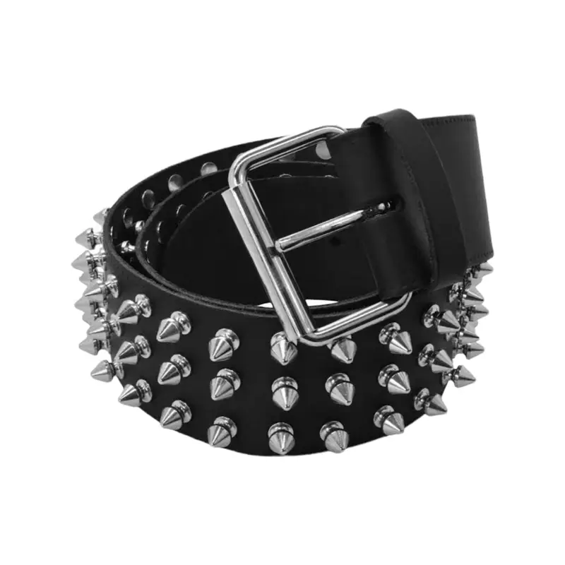 Buy Goth Belt Spike Stud Black Leather - LeatherBeltsOnline.com