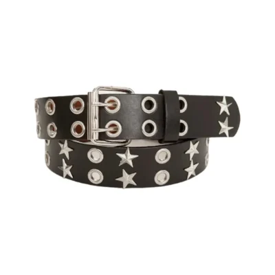 Grommet Belt Black Leather HBCV00004BYEYC