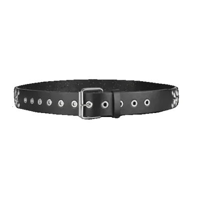 Grommet Star Studded Belt Black Leather HBCV00004BYCG7 1