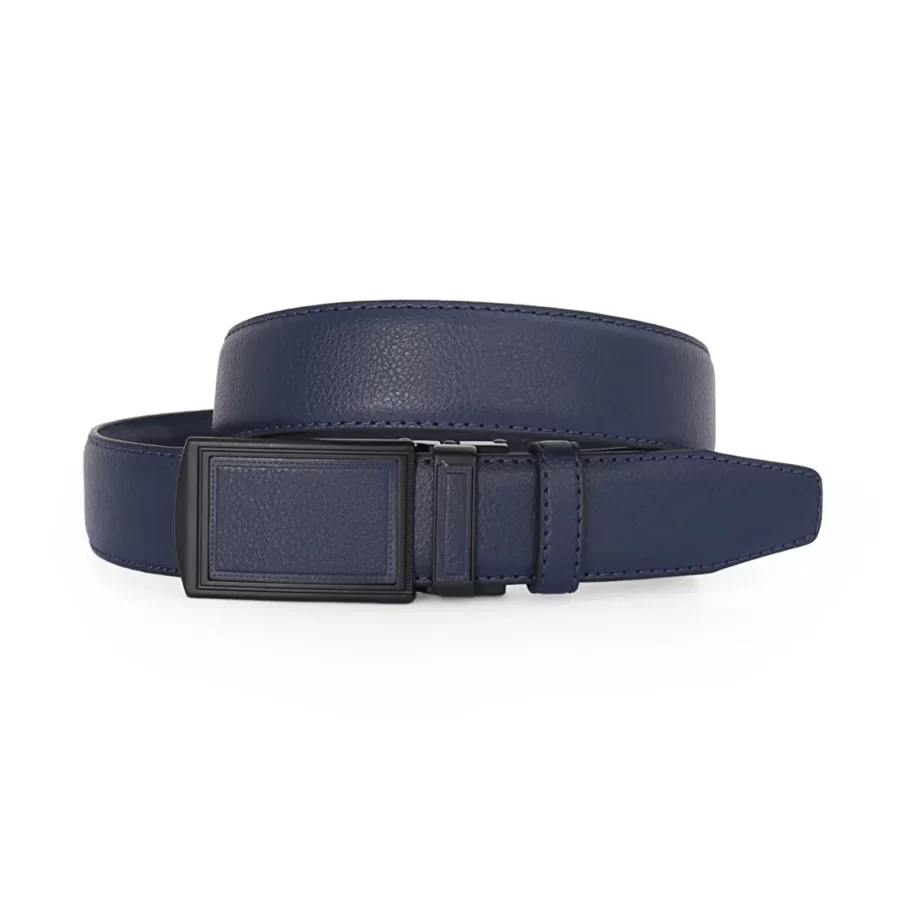 Navy Blue Ratchet Buckle Vegan Belt For Men PRSBELTOTM350601 2