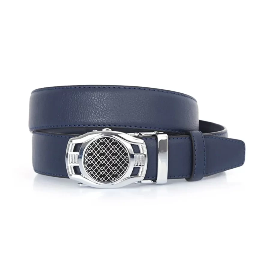 Navy Blue Ratchet Buckle Vegan Belt For Men PRSBELTOTM350801 8