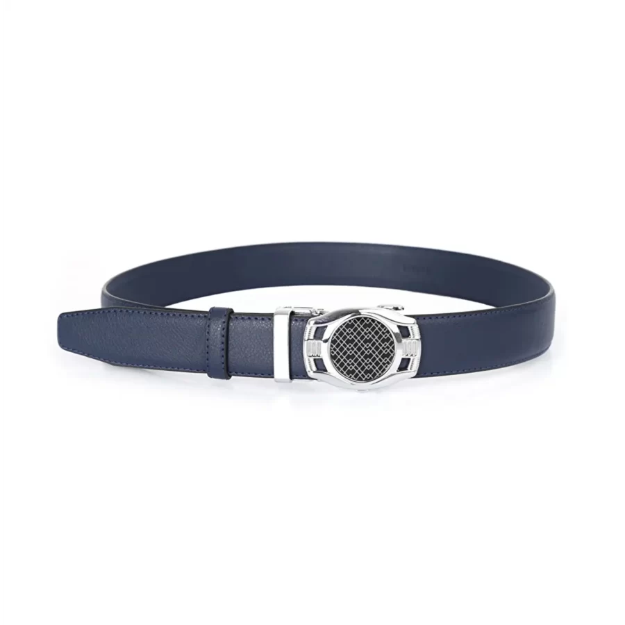 Navy Blue Ratchet Buckle Vegan Belt For Men PRSBELTOTM350801 9