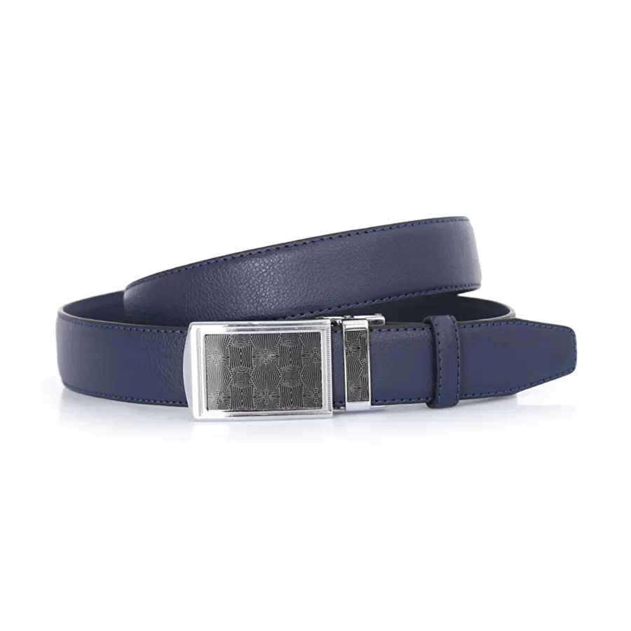 Navy Blue Ratchet Buckle Vegan Belt For Men PRSBELTOTM351001 2