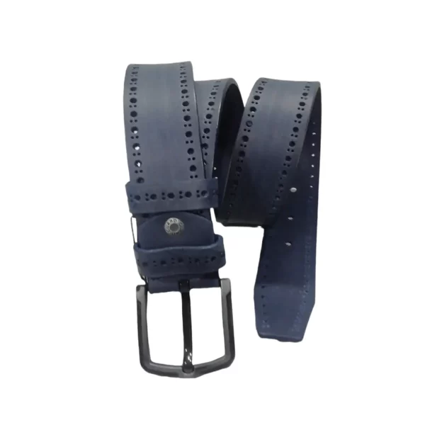 Perforated Belt For Jeans Black Leather HBCV00004BYJTZ