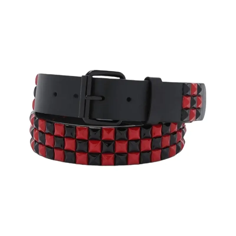 Buy Pyramid Studded Belt Black Leather - LeatherBeltsOnline.com