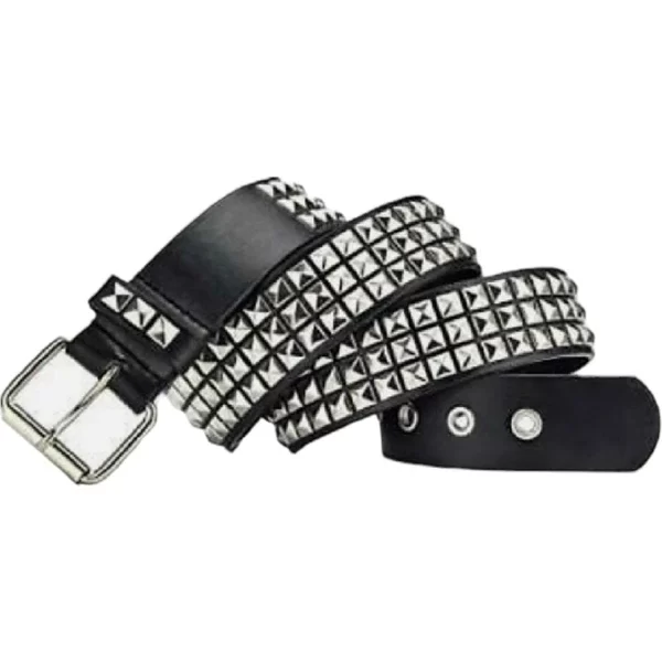 Pyramid Studded Belt Black Leather HBCV00004BYCKF 1