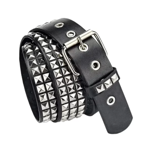 Pyramid Studded Belt Black Leather HBCV00004BYCL3