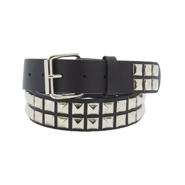 Pyramid Studded Belt Black Leather HBCV00004BYE49