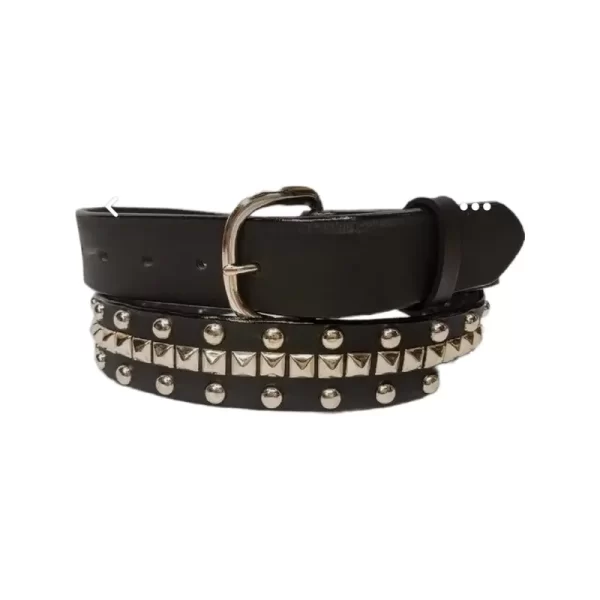 Pyramid Studded Belt Black Leather HBCV00004BYFG1