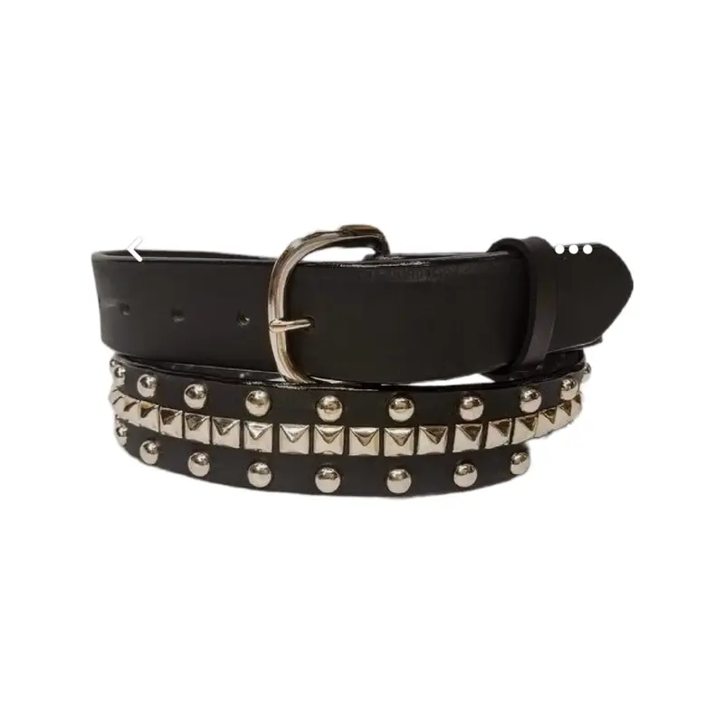 Buy Pyramid Studded Belt Black Leather - LeatherBeltsOnline.com