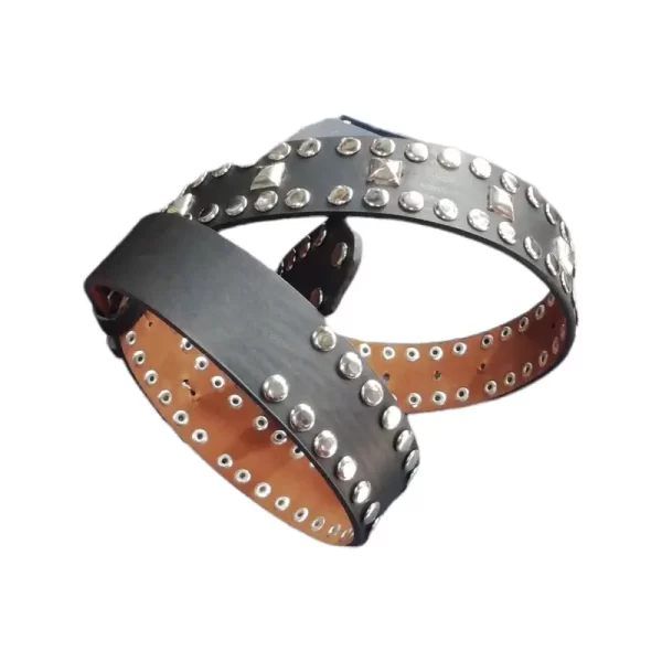 Pyramid Studded Belt Black Leather HBCV00004BYFPC 1