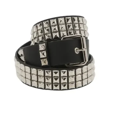 Pyramid Studded Belt Black Leather HBCV00004BYH1D 1