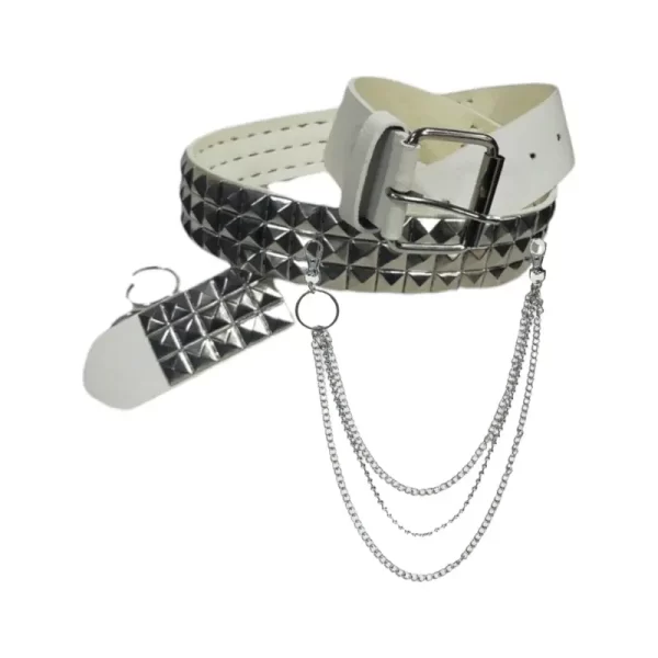 Pyramid Studded Belt Black Leather HBCV00004BYHCJ