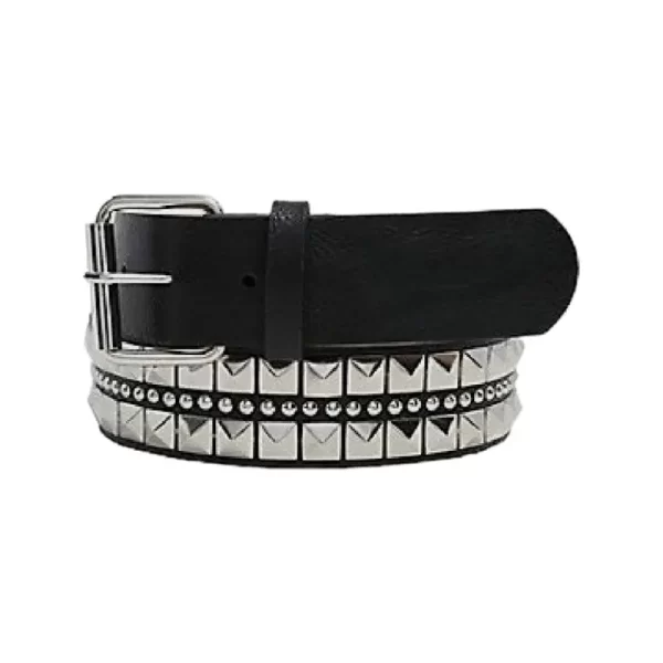 Pyramid Studded Belt Black Leather HBCV00004BYHJT