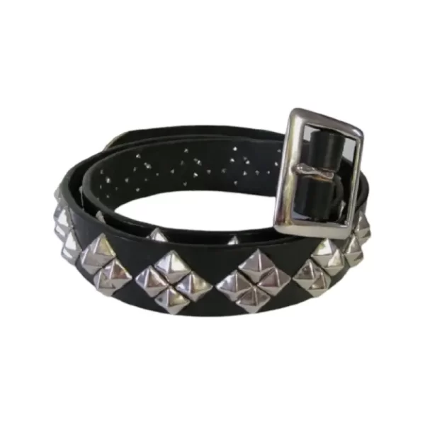 Pyramid Studded Belt Black Leather HBCV00004BYIHU