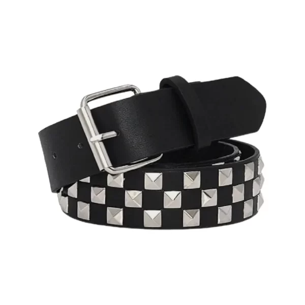 Pyramid Studded Belt Black Leather HBCV00004BYIV1