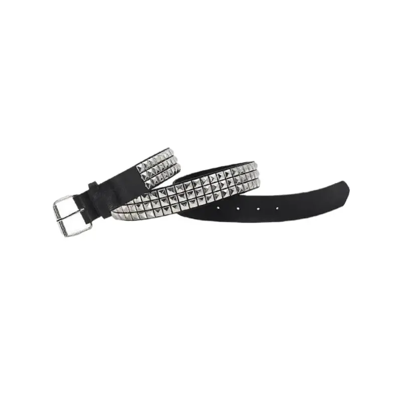 Buy Pyramid Studded Belt Black Leather - LeatherBeltsOnline.com