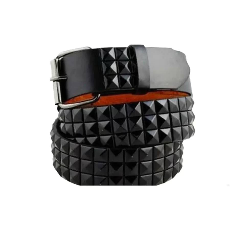 Pyramid Studded Belt Black Leather HBCV00004BYJOH 1