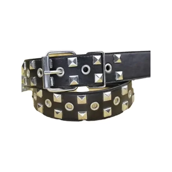 Pyramid Studded Belt Black Leather HBCV00004BYJSZ