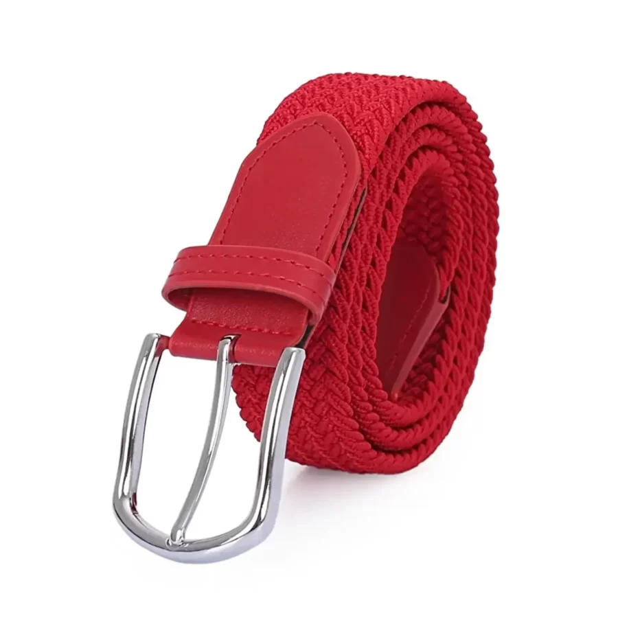 Red Mens Stretch Belt Vegan ORGUKEM350066 RED 25