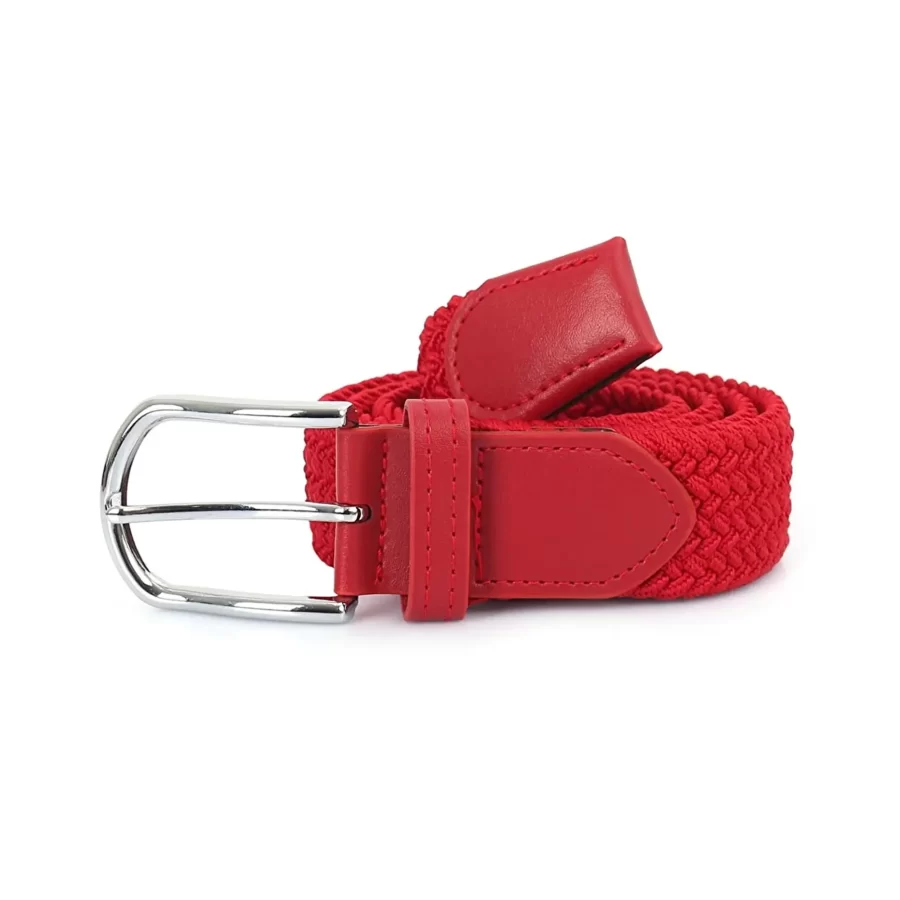 Red Mens Stretch Belt Vegan ORGUKEM350066 RED 27