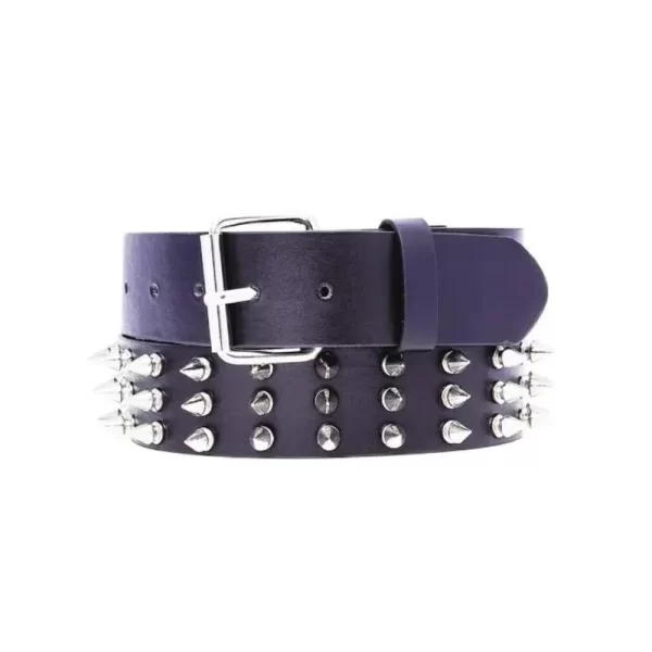 Spike Studded Belt Black Leather HBCV00004BYDPP 1