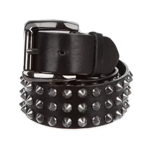 Spike Studded Belt Black Leather HBCV00004BYDUG