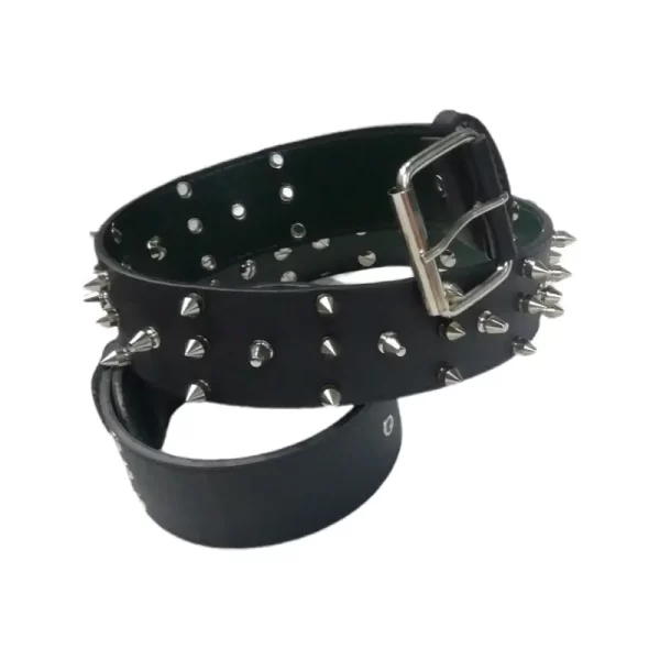 Spike Studded Belt Black Leather HBCV00004BYDZN 1