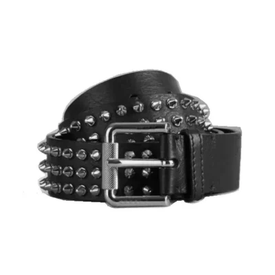 Spike Studded Belt Black Leather HBCV00004BYFHJ 1 v1