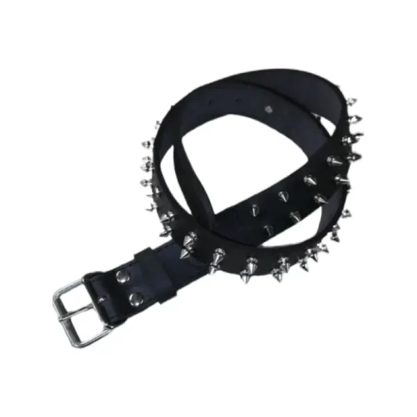 Spike Studded Belt Black Leather HBCV00004BYG0T