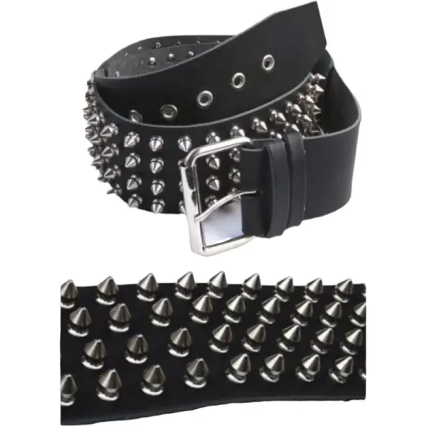 Spike Studded Belt Black Leather HBCV00004BYK64