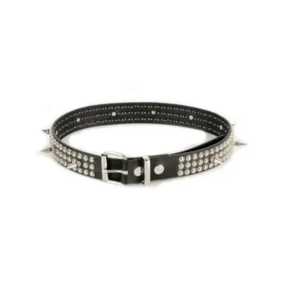 Spike Studded Emo Belt Black Leather HBCV00004BYDMS