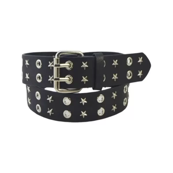 Star Grommet Belt Black Leather HBCV00004BYHFS