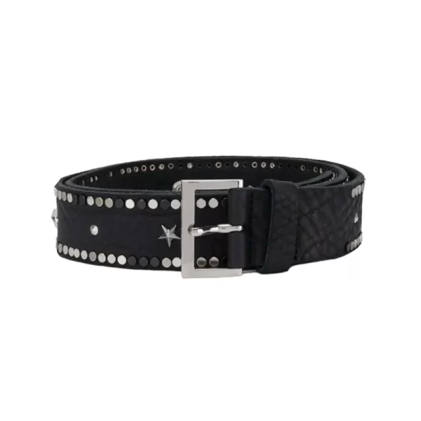 Star Studded Belt Black Leather HBCV00004BYGF0 1