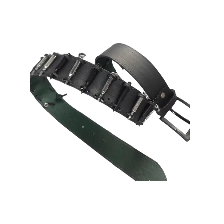 Studded Bullet Belt Black Leather HBCV00004BYBEG 1