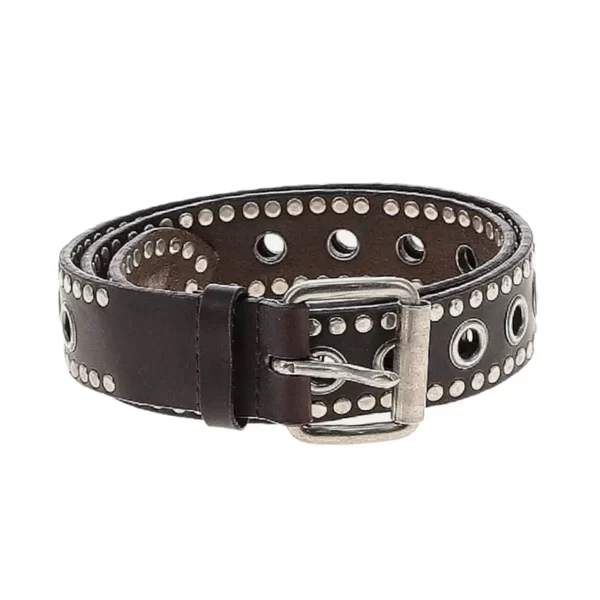 Studded Grommet Belt Black Leather HBCV00004BYGC5