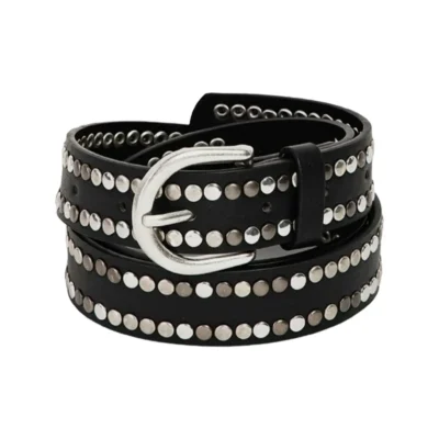 Stylish Studded Belt Black Leather HBCV00004BYGOW