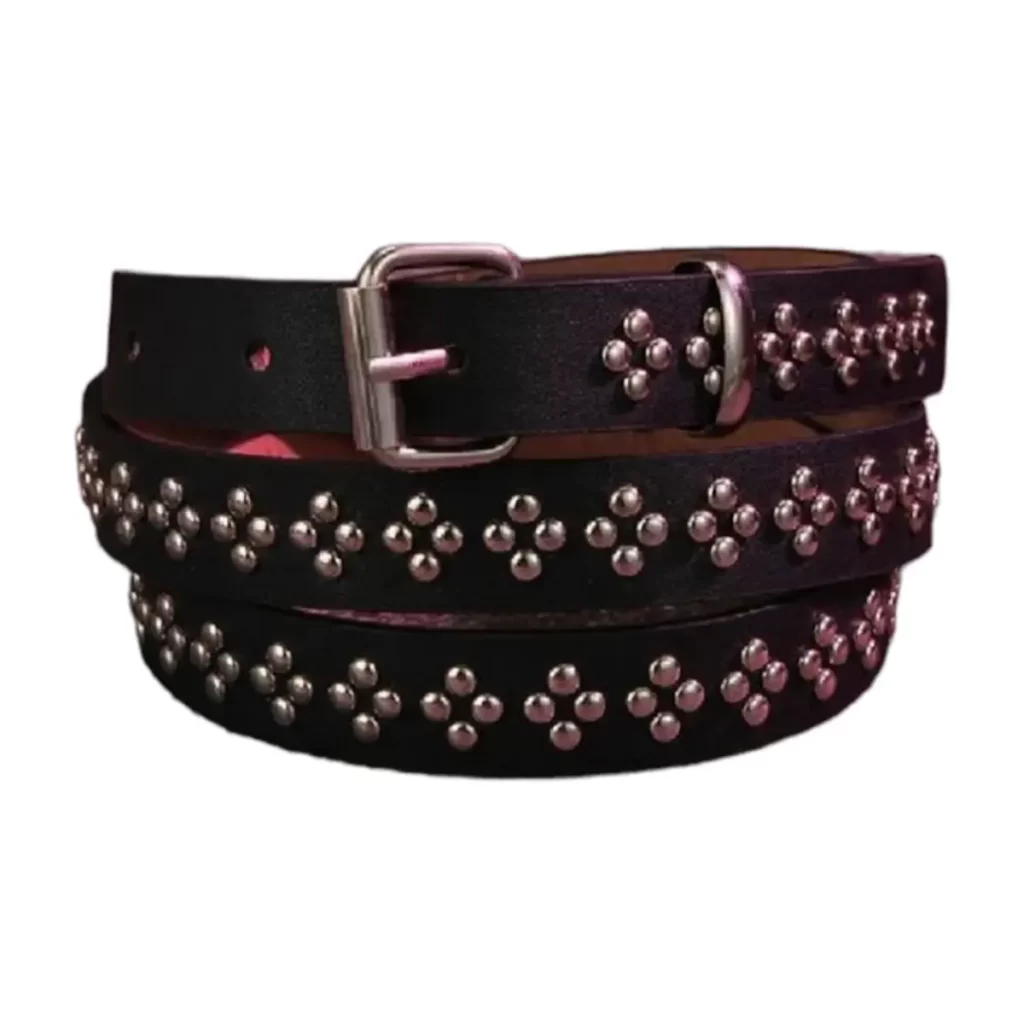 Black Multi-Buckle Studded Belt