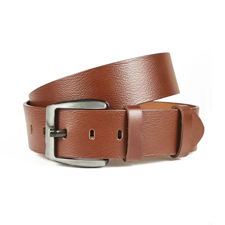 Tan Wide Leather Belt For Jeans PRSBELT430116 2