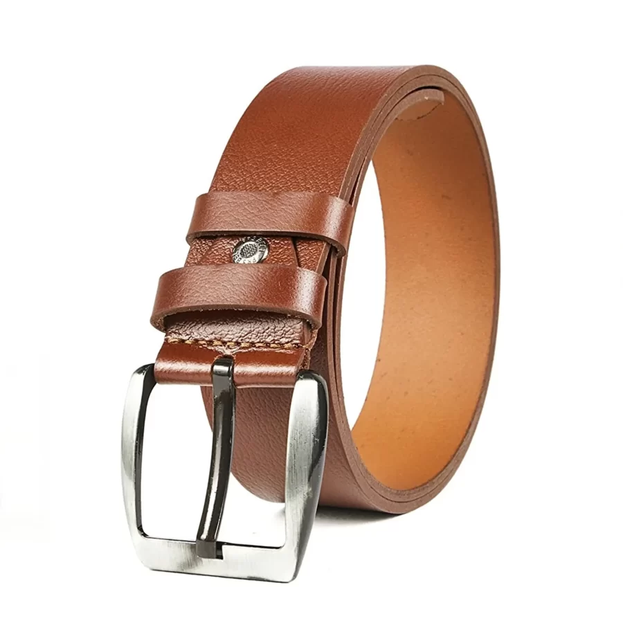 Tan Wide Leather Belt For Jeans PRSBELT430116 3