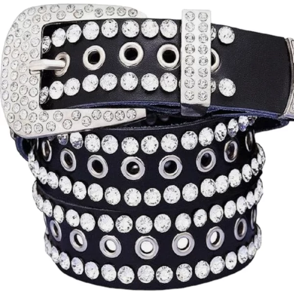 Diamond Luxury Belt Strap Men's Women's Designer Belt Bling Belt Black  Green 42 inch at  Women's Clothing store