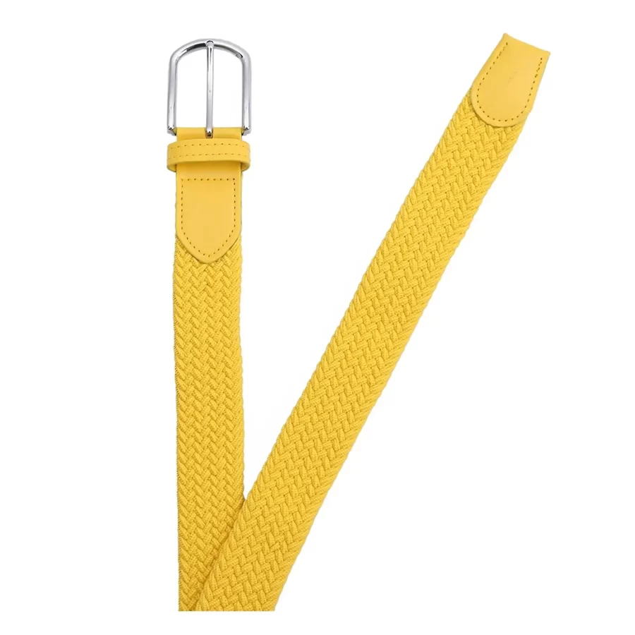 Yellow Mens Stretch Belt Vegan ORGUKEM350066 YELLOW 36