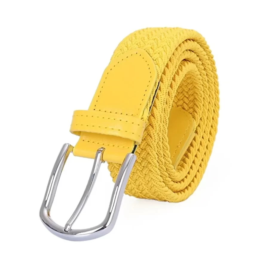 Yellow Mens Stretch Belt Vegan ORGUKEM350066 YELLOW 38