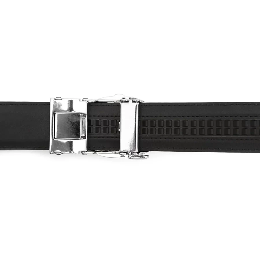 black mens automatic belt silver buckle BLASIL35PRSDRSTO 5