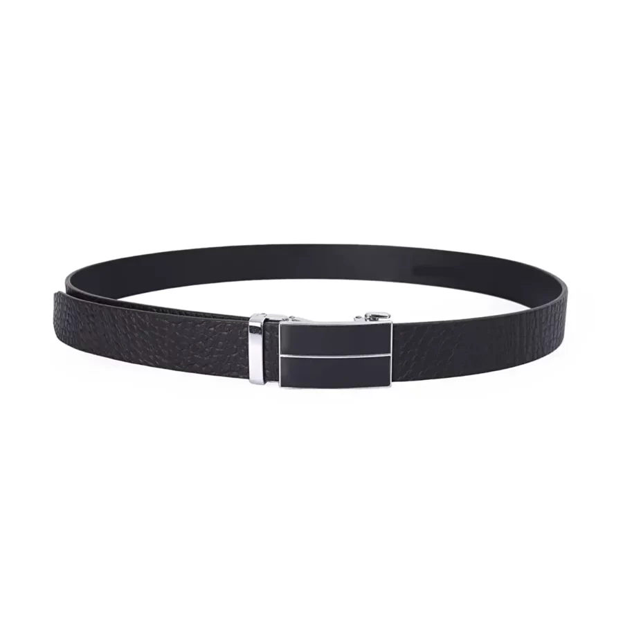 black mens ratchet belt calf leather BLA77756865170DRSTO 1